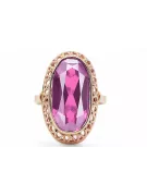 Anillo Joyería vintage Amatista Oro rosa antiguo original de 14k vrc129r
